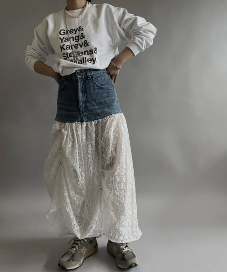 【RE;CIRCLE】 RE Denim Lace Switching Skirt / 240509-013
