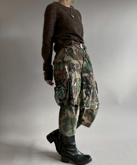 【USED】 Military Camouflage Cut Off Paint Pants /260117-018
