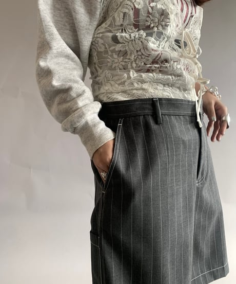 【USED】 Made in ITALY VERSACE Stripe Patterned Shorts / 241102-018
