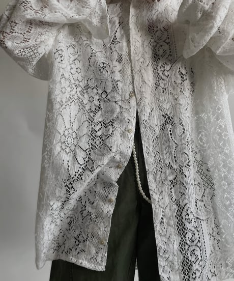 【RE;CIRCLE】 RE Crochet Lace Big Shirt / 220427-005