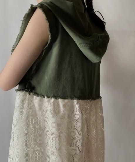 【RE;CIRCLE】 RE Lace × Fatique Shirt One-peice①/210801-068