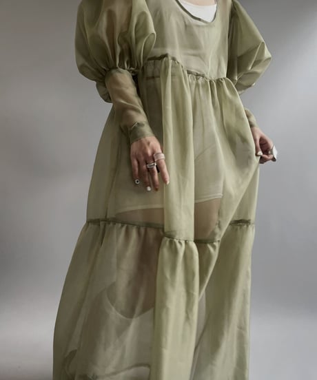 【RE;CIRCLE】 RE Sheer Puff Sleeve One-piece / 230706-003