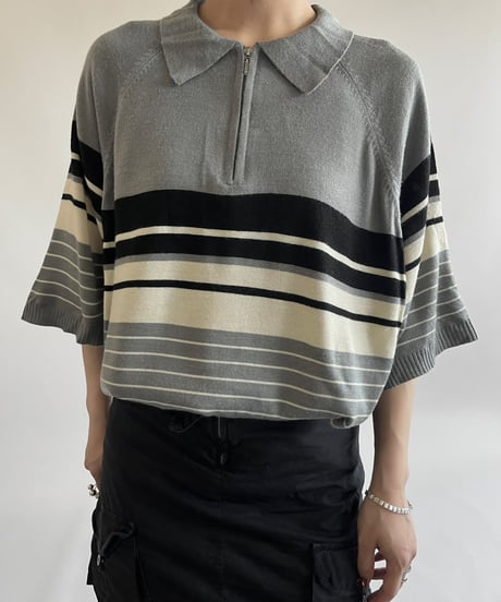 【USED】 TAG Sport S/S Zip up Knit Polo Shirt / 250517-026
