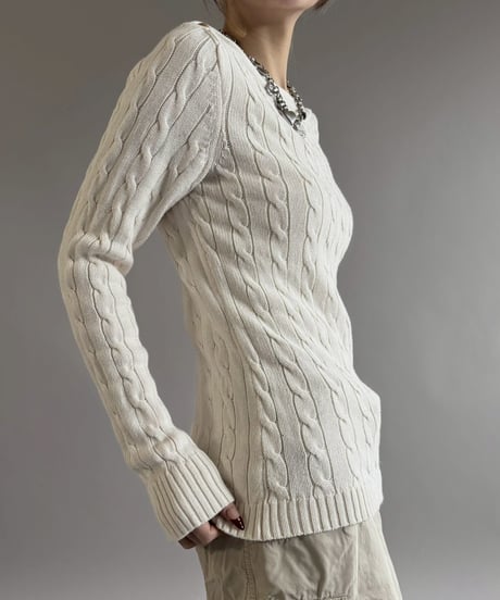 【USED】 Lauren Ralph Lauren Cotton Knit Top / 260221-022
