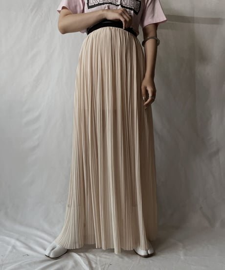 【USED】 Poly  Long Pleats Skirt④/20210819-033