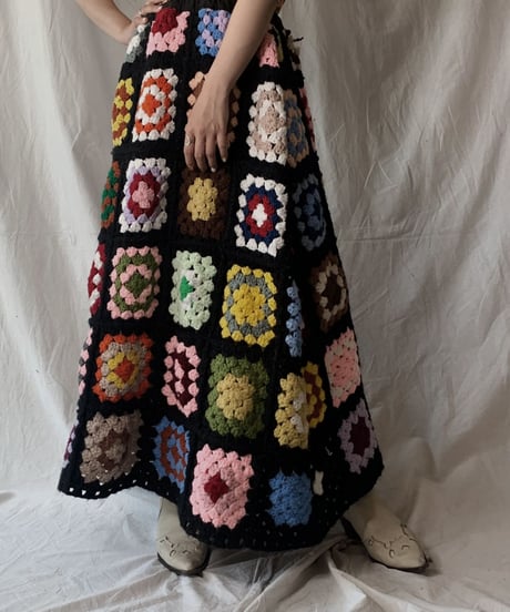 【RE;CIRCLE】 RE Granny Knit Long Skirt②/210421-014