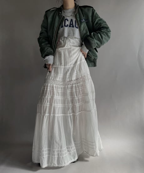 【USED】 White Cotton Camisole One-piece / 221203-032