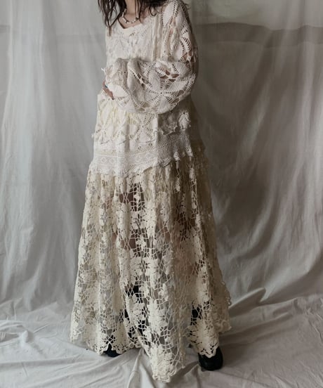 【RE;CIRCLE】  RE Crochet L/S Dress ①/210512-009