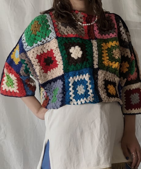 【RE;CIRCLE】 RE Granny Knit Top⑤/210421-012
