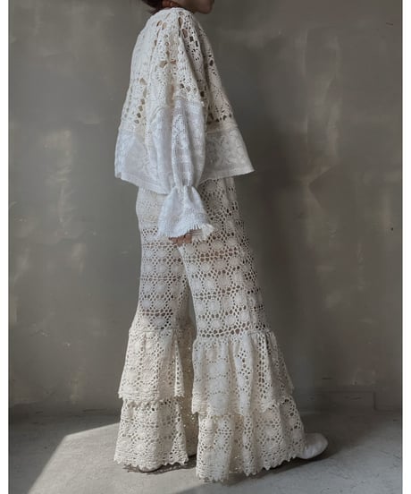 【RE;CIRCLE】 RE Crochet Patchwork L/S Top⑤/20220317-007