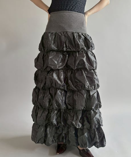 【USED】 Shiny Tiered Skirt /260613-002