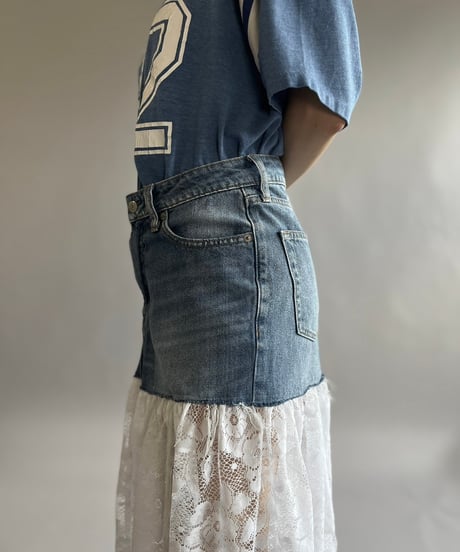 【RE;CIRCLE】 RE Denim Lace Switching Skirt / 240801-008