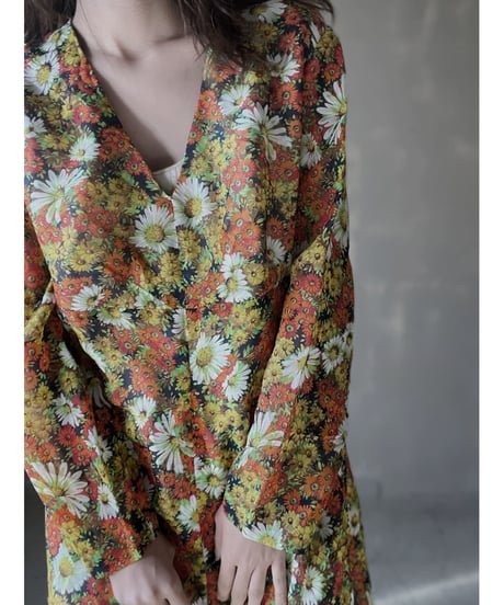 【USED】  Flower Patterned Poly L/S One-piece/220220-005
