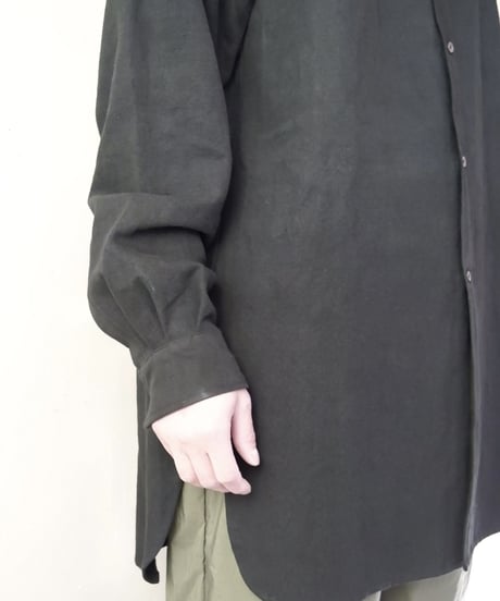 【RE;CIRCLE】 RE 1950s Flench Linen Shirts BLACK / 221031-004