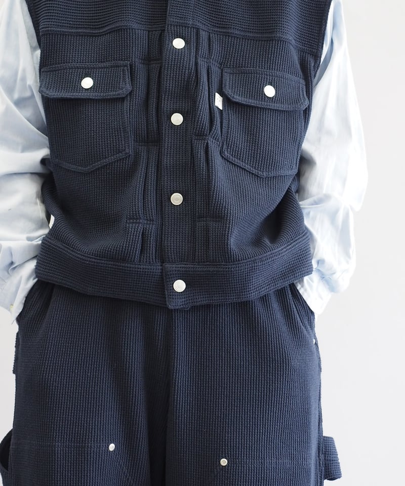 COSMOS TEXAS】24ss Second Vest Navy / 240311-01