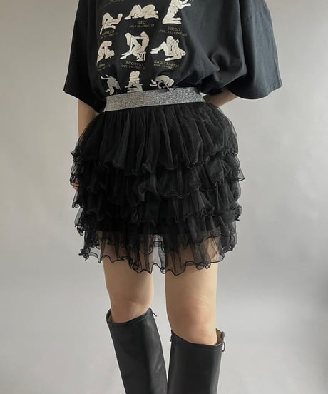【USED 】Tiered Sheer Mini Skirt/ 240622-007