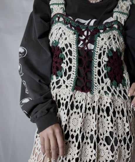 【RE;CIRCLE】 RE Granny Knit×Lace N/S One-piece①/210917-008