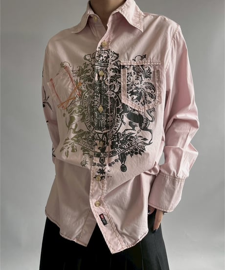 【USED】 DIESEL Print Design L/S Shirt /MS2510-003