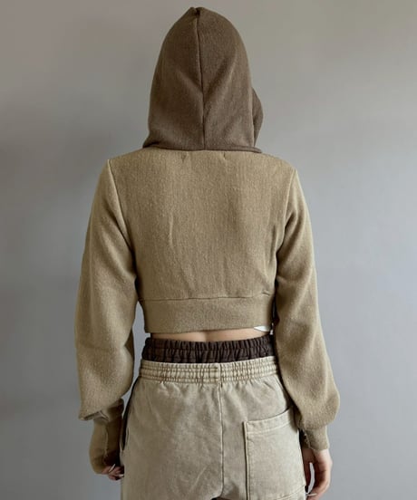 【RE;CIRCLE】 RE Hooded Acrylic Short Cardigan / 260205-001