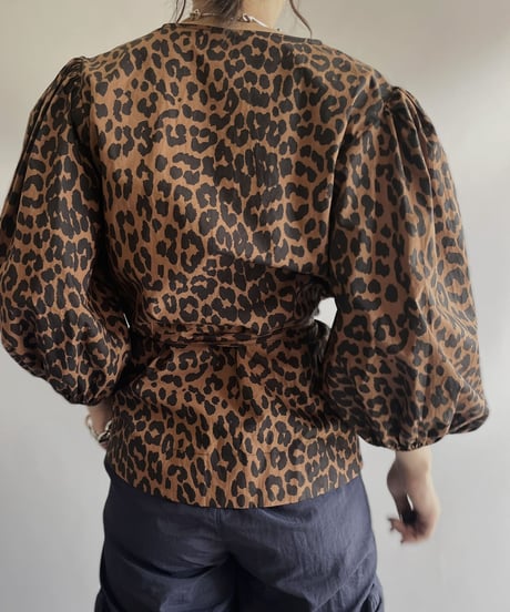 【USED】GANNI L/S Leopard Patterned Top / 231125-004