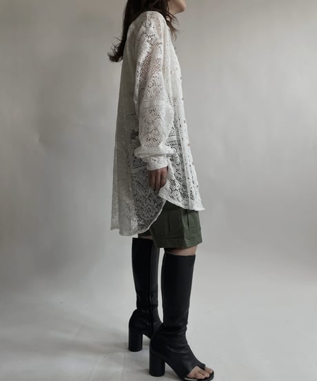 【RE;CIRCLE】 RE Crochet Lace Big Shirt / 220427-007