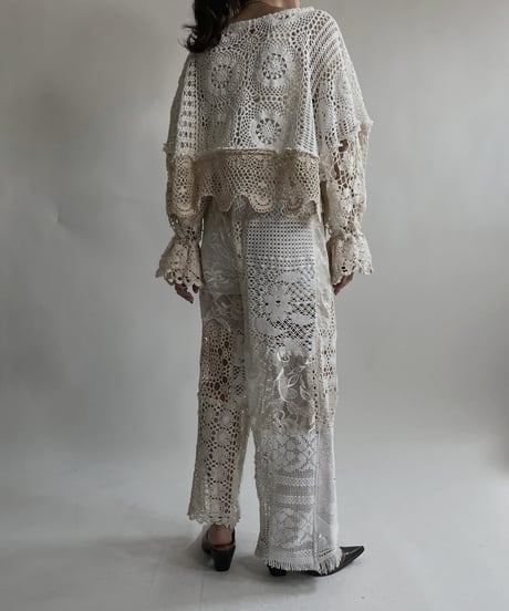 【RE;CIRCLE】 RE Crochet Lace Patchwork Tops / 220427-020