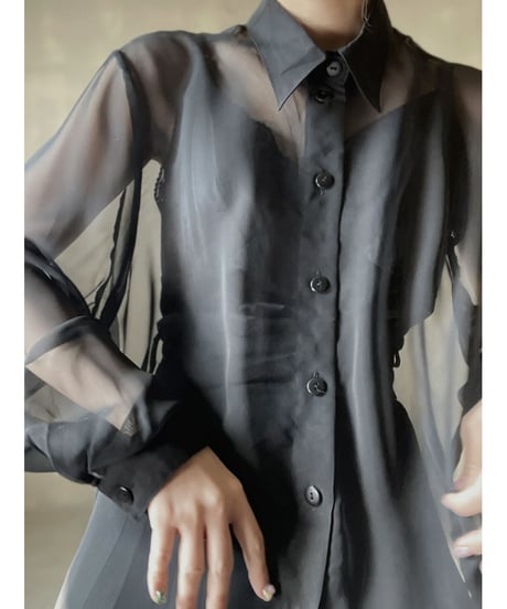 【USED】　See-through Poly Shirt/ 220220-039