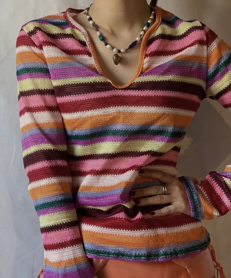 【USED】Poly Knit Top/210318-011