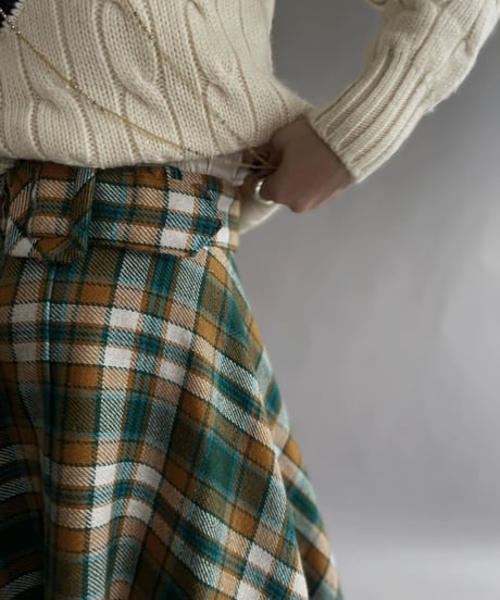 【USED】  Checked Long Skirt / 221105-023