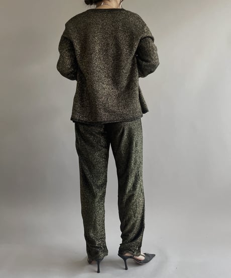 【USED】 Made in USA Lame Knit Cardigan Top  /240414-016