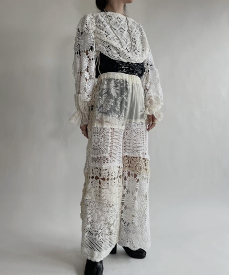 【RE;CIRCLE】 RE Crochet Lace Drawcord Top / 220526-039