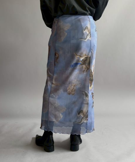 【USED】 Neon&Nylon Engel Print Skirt /260418-019