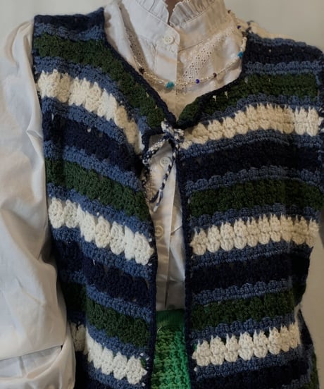 【USED】Crochet Knit Vest/210217-061