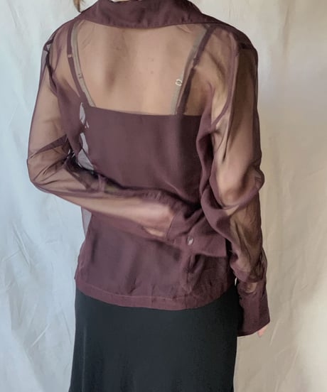 【USED】L/S See-through  Blouse  /210318-007