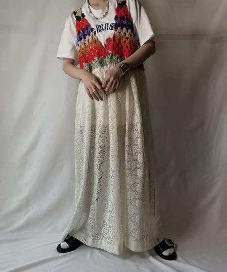 【RE;CIRCLE】 RE Lace × Crochet Shirt One-peice①/210801-069