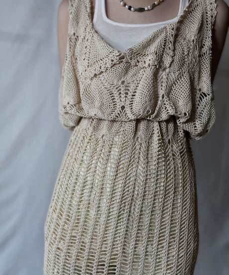 【RE;CIRCLE】  RE Crochet Lace N/S One-piece/20210819-042