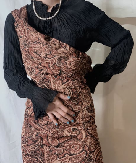 【USED】  Paisley Patterned Off Shoulder Dress/210310-029