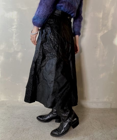 【USED】 Leather Flared Skirt / 201121-002