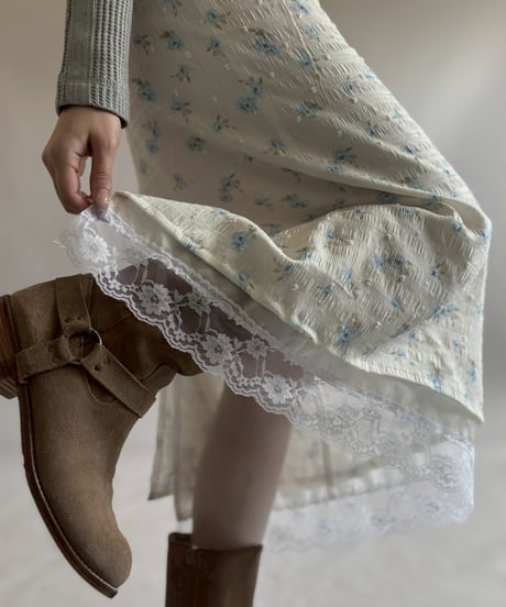 【RE;CIRCLE】 RE Flower Pattern Layered Skirt / 260514-015