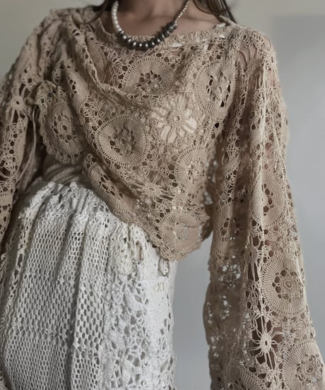 【RE;CIRCLE】 RE Crochet Cord Top / 220623-015