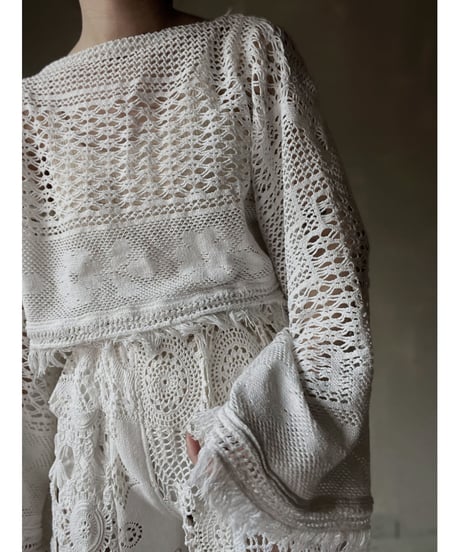 【RE;CIRCLE】 RE Crochet L/S Top①/20220317-001