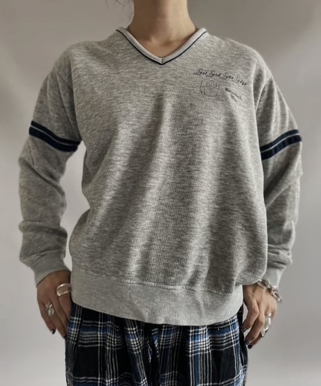 【USED】 Made in USA V-Neck Sweat Top/ 231014-016