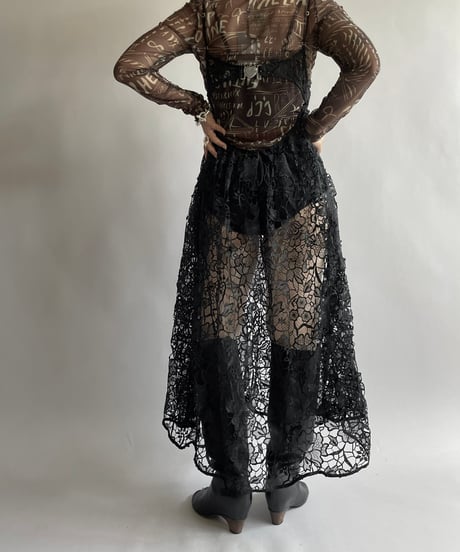 【USED】 Dead Stock Lace Patterned Camisole Long One-Piece /240914-027