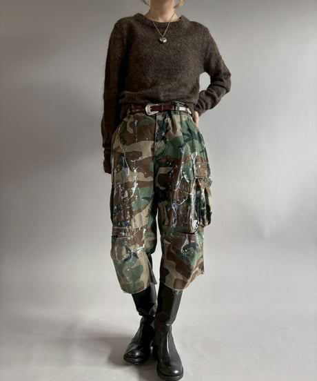 【USED】 Military Camouflage Cut Off Paint Pants /260117-018