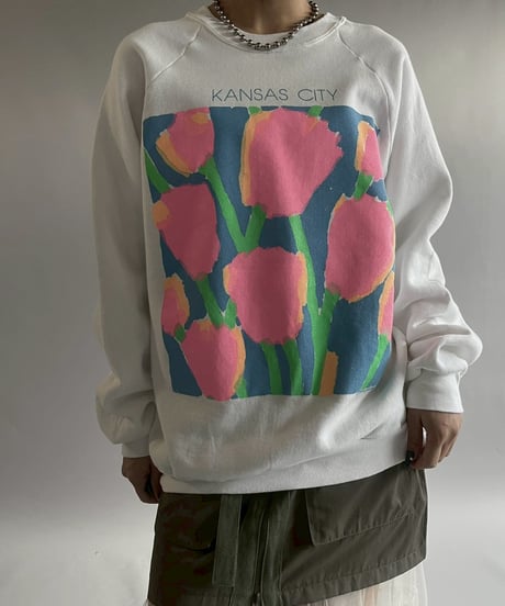 【USED】 80~90's Fruit of the Loom KANSAS CITY Sweat  /251012-006