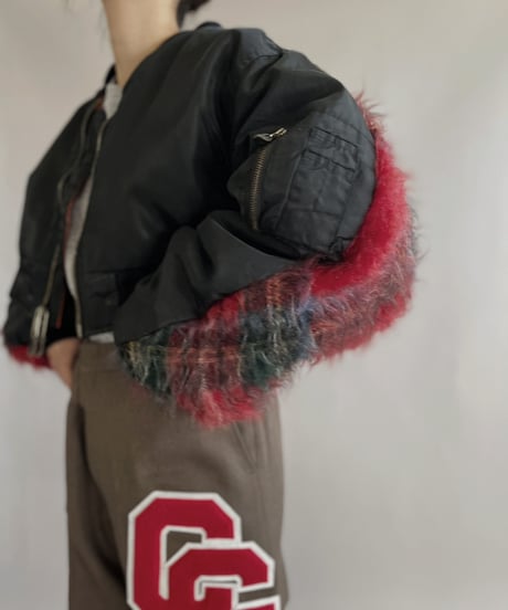【RE;CIRCLE】 RE Short MA-1 Mohair Jacket Black / 230112-023