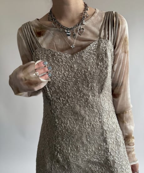 【USED】 Lace Pattern Camisole Long One-Piece  /250412-015