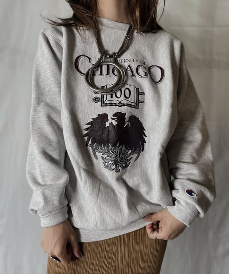 【USED】  90's USA Champion Reverse Weave Sweat CHICAGO/210902-012