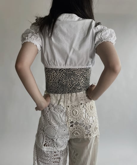 【USED】 White Cotton Short Sleeves Top / 220526-020