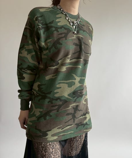 【USED】 Camo Waffle L/S Top /250412-039
